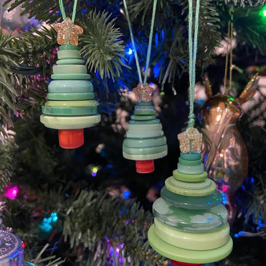 DIY Button Ornaments Animals & Christmas Themes Easy to Stack Durable Ideal Christmas Gift