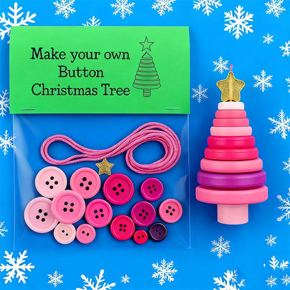 DIY Button Ornaments Animals & Christmas Themes Easy to Stack Durable Ideal Christmas Gift