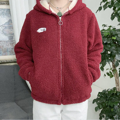 ❄🔥Women's Cozy Oversized Fuzzy Jacket with Zipper & Stand Collar