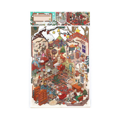 Christmas Cabin DIY Sticker Scene Kit